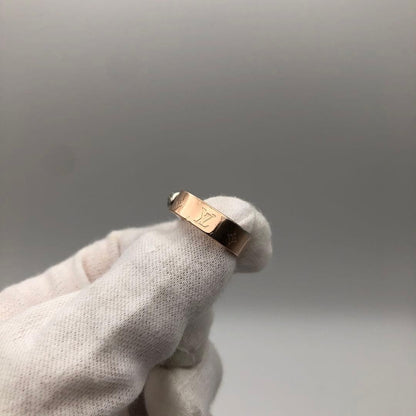 LOUIS VUITTON M00217 Nanogram Ring Pink Gold Metal Monogram Size S US 5 Auth