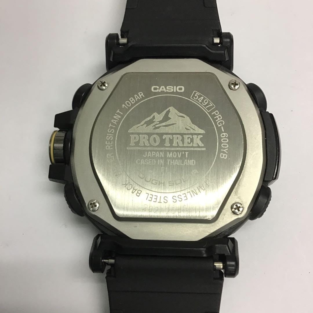 CASIO PRO TREK PRG-600YB Tough Solar Mens Watch Black Dial 47mm Triple Sensor