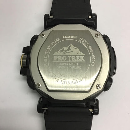 CASIO PRO TREK PRG-600YB Tough Solar Mens Watch Black Dial 47mm Triple Sensor