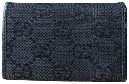 GUCCI GG Canvas Leather 6-Key Case Holder Black Unisex Small Authentic Italy