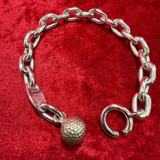 Georg Jensen  # 378 Sterling Silver 925 Golfball Bracelet Andreas Mikkelsen Rare
