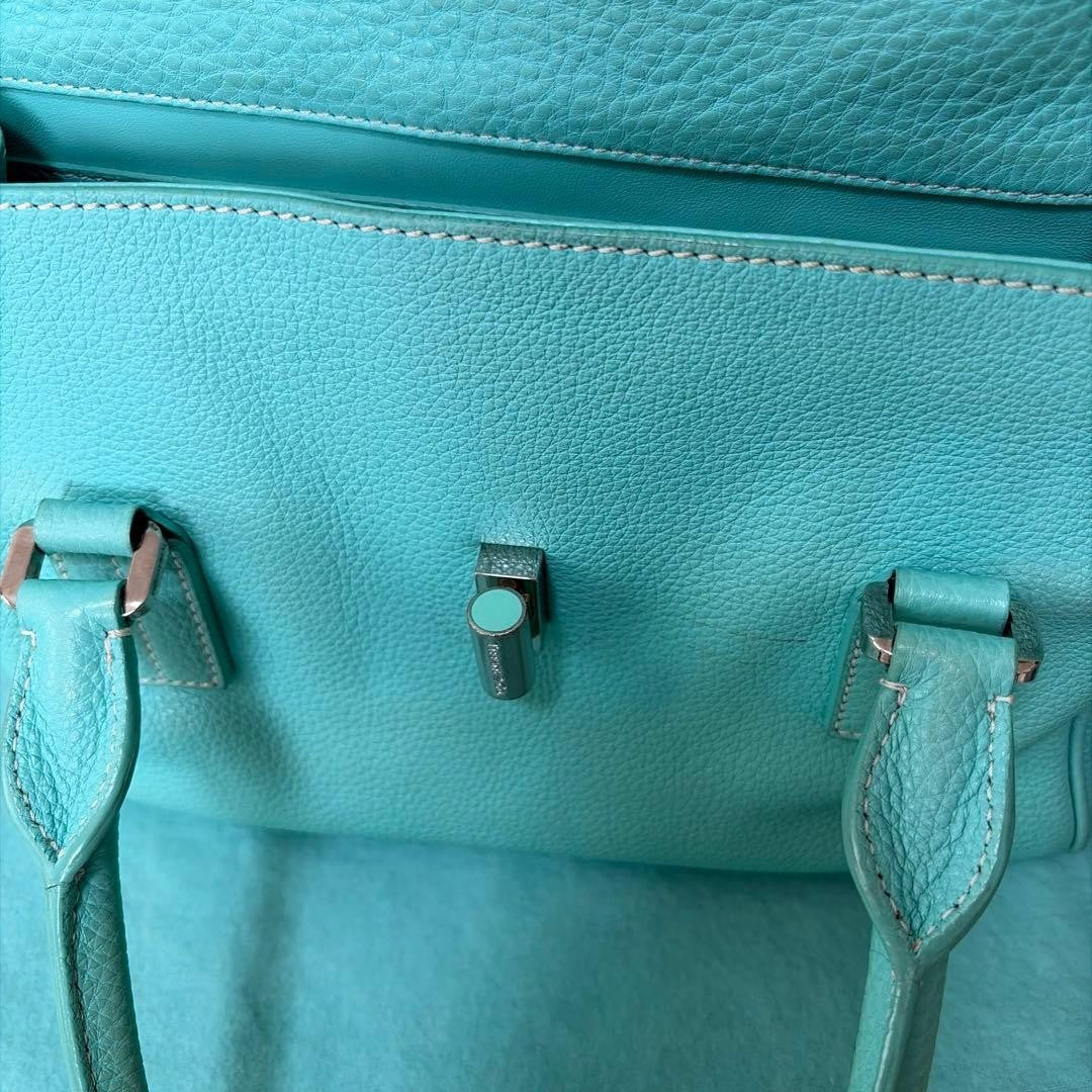 Tiffany & Co Manhattan Satchel Tiffany Blue Calf Leather Handbag Silver Hardware