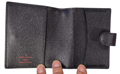 Louis Vuitton Epi Leather Agenda Notebook Cover Black Made in France Compact