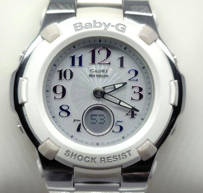 CASIO Baby-G BGA-1100GR Analog Digital Womens Watch White Resin Shock Resist