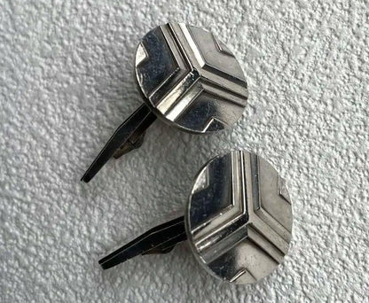 Georg Jensen Cufflinks 60B Sterling Silver 925 Denmark Mens Geometric Vintage