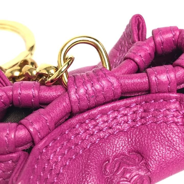 Authentic Loewe Anagram Nappa Aire Keychain Bag Charm Leather Pink Near Mint