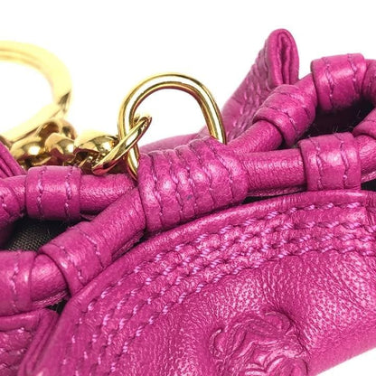 Authentic Loewe Anagram Nappa Aire Keychain Bag Charm Leather Pink Near Mint