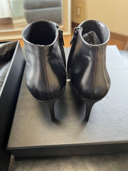 Saint Laurent Studded Boots Booties Shoes Women Size 36  US 6 Black Excellent !