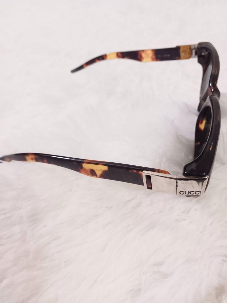 GUCCI GG2412 Sunglasses Mens Brown Havana Pattern Acetate Frame 53mm Vintage