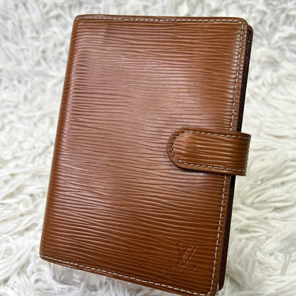Louis Vuitton Epi Leather Agenda Cover Light Brown Notebook Organizer 6-Ring