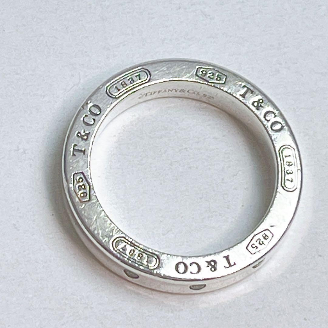 Tiffany & Co. Silver 925 3P Diamond 1837 Narrow Ring Size 49.5 US 5 Used