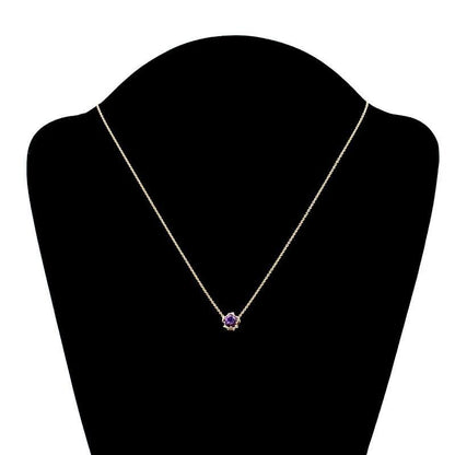 Excellent Tiffany & Co Yellow Gold 18K Amethyst  0.65ct Pendant Necklace L 41cm