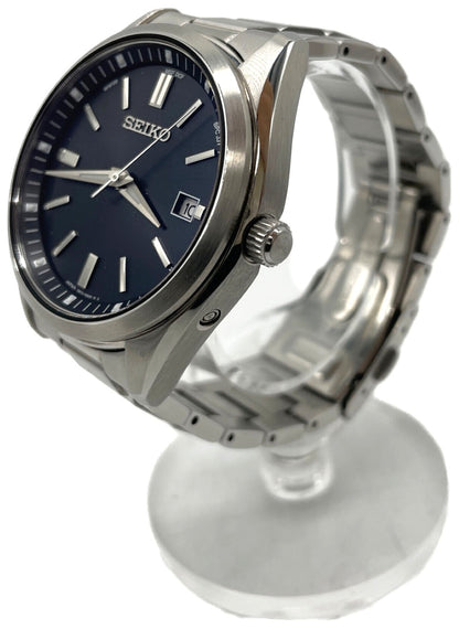 SEIKO SBTM323 Radio Solar Wristwatch Blue Dial Stainless Steel Men Watch Japan