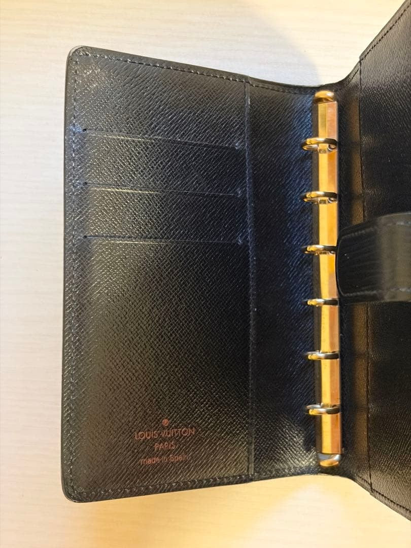 Louis Vuitton Epi Leather Agenda Cover Notebook Case Black PM Size Used