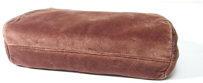 PRADA Velvet Pouch Clutch Bag Dark Brown Large Cosmetic Case 8.7x4.3x3.1in.