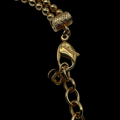 Vintage Christian Dior Gold Plated Rhinestone Choker Necklace Used Excellent