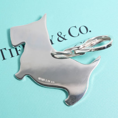 Tiffany & Co Sterling Silver 925 Terrier Dog Key Ring Keychain Charm
