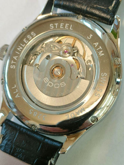 Epos 3285 Automatic Date Watch Stainless Steel 3Atm Swiss Made From Japan