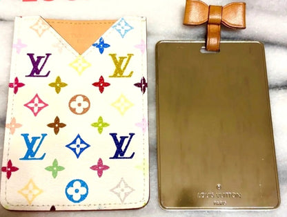 Louis Vuitton Multicolor Etui Miroir Mirror Case M92651 White Canvas 6.5x9.5cm