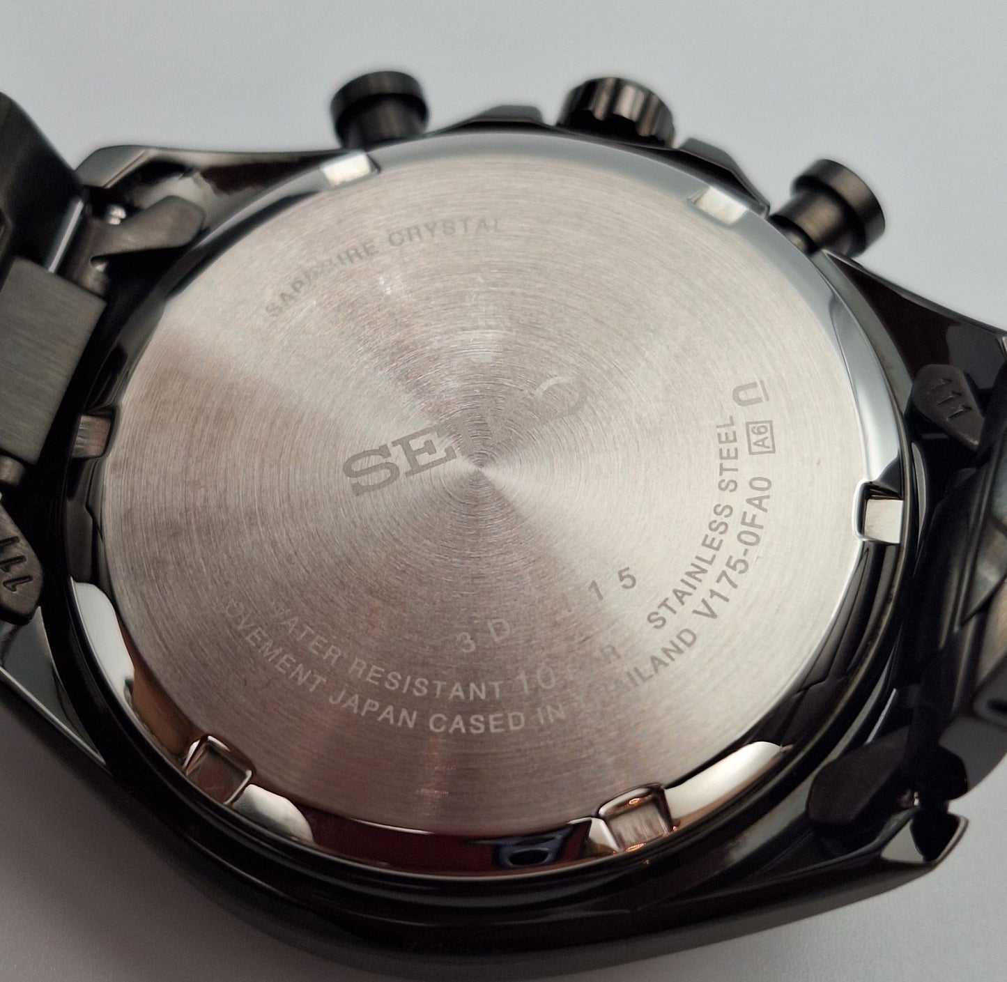 Seiko Selection Solar Chronograph SBPY169 Black Watch Tachymeter V175 Japan