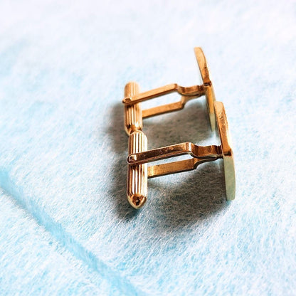 Burberrys Burberry Vintage Horseman Logo Gold Square Cufflinks Used Authentic