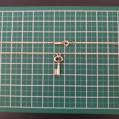 Tiffany & Co Modern Keys Oval Key Pendant Necklace 18K K18 Rose Pink Gold 750