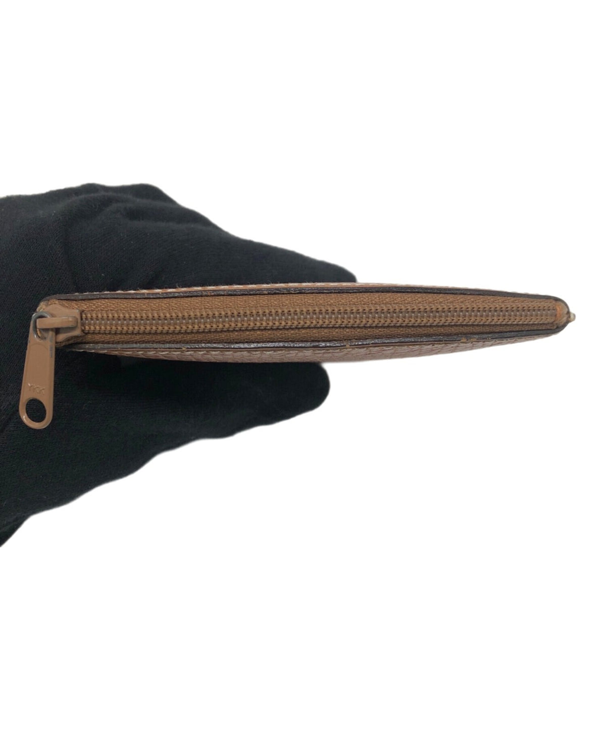LOEWE Triangle Coin Case Pouch Brown Leather Anagram Spain Vintage Authentic