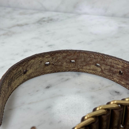 Miu Miu Gold Hardware Leather Chain Belt Double Ring L 94cm 37in Excellent