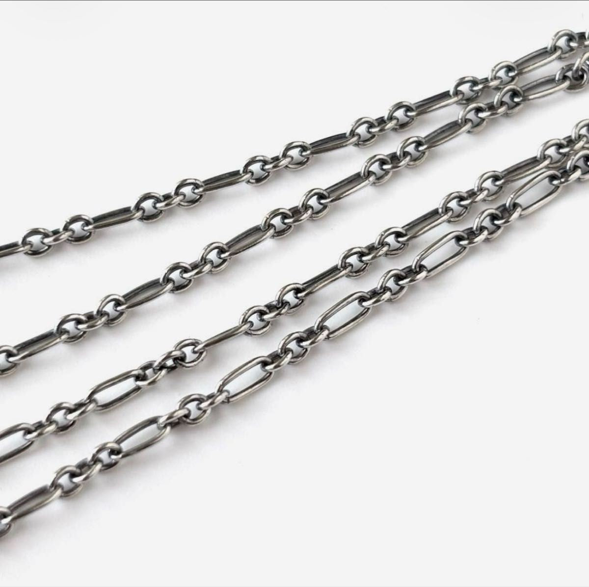 Georg Jensen Sterling Silver 925 Figaro Chain Toggle Necklace 45cm 17.7 in