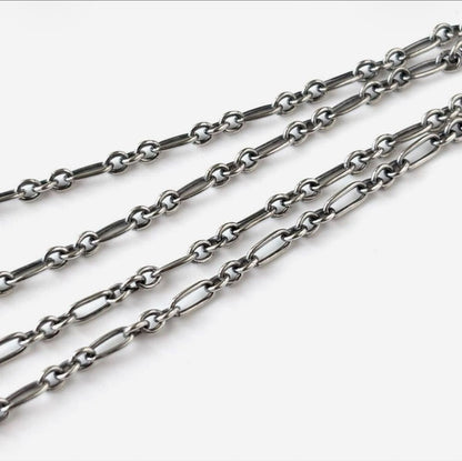 Georg Jensen Sterling Silver 925 Figaro Chain Toggle Necklace 45cm 17.7 in
