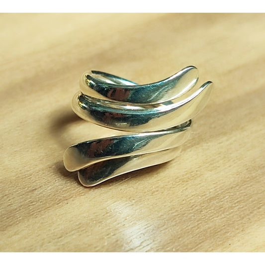 Georg Jensen # A10 Sterling Silver Ring Size 47 US 4 Andreas Mikkelsen Denmark