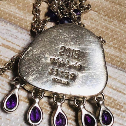 Stephen Dweck Amethyst Chain Opal Sterling Silver Necklace Length 51cm 20" Used