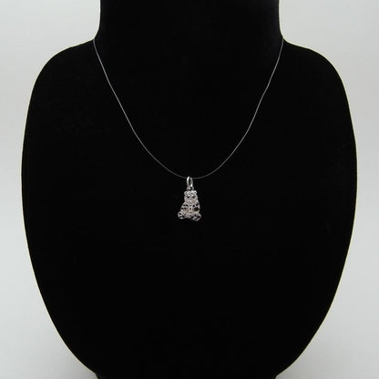 Pomellato DoDo 18k White Gold Black Diamond Panda Pendant Necklace Top Charm
