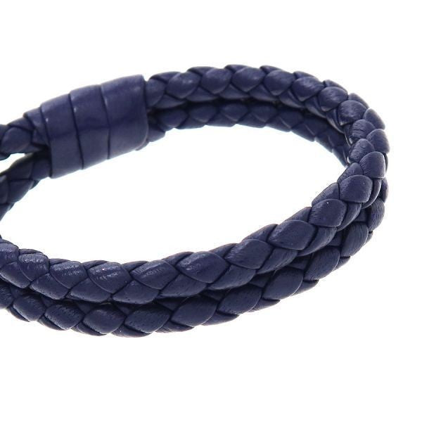 Bottega Veneta Auth Intrecciato Purple Leather Woven Bracelet 14 cm 5.5" Used