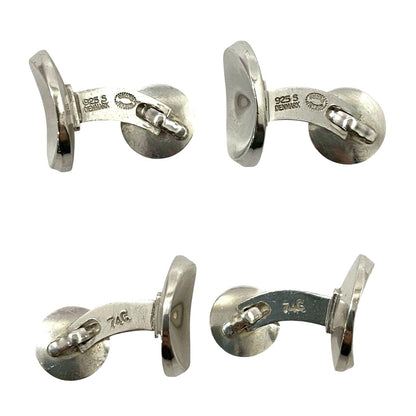Georg Jensen Cufflinks Sterling Silver 925 Round Circle Design Men Vintage