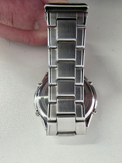 CASIO LINEAGE LIW-120 Tough Solar Radio Wave Mens Watch Black Dial Steel Strap