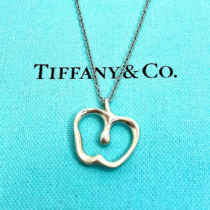 TIFFANY & CO. Apple Pendant Top Necklace Silver 925 Sterling Used　
