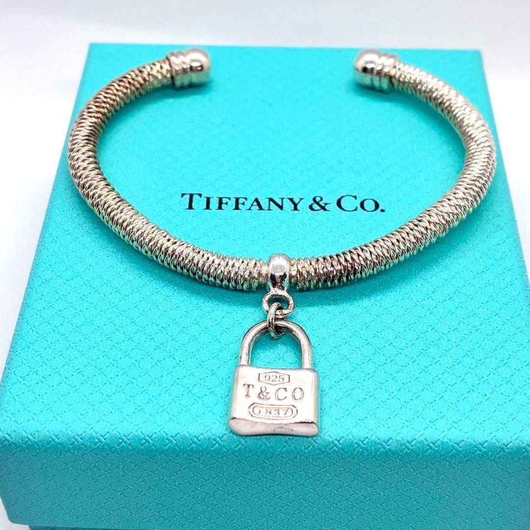 Tiffany Co Somerset Mesh Bangle Bracelet Padlock Sterling Silver 925 Used No Box