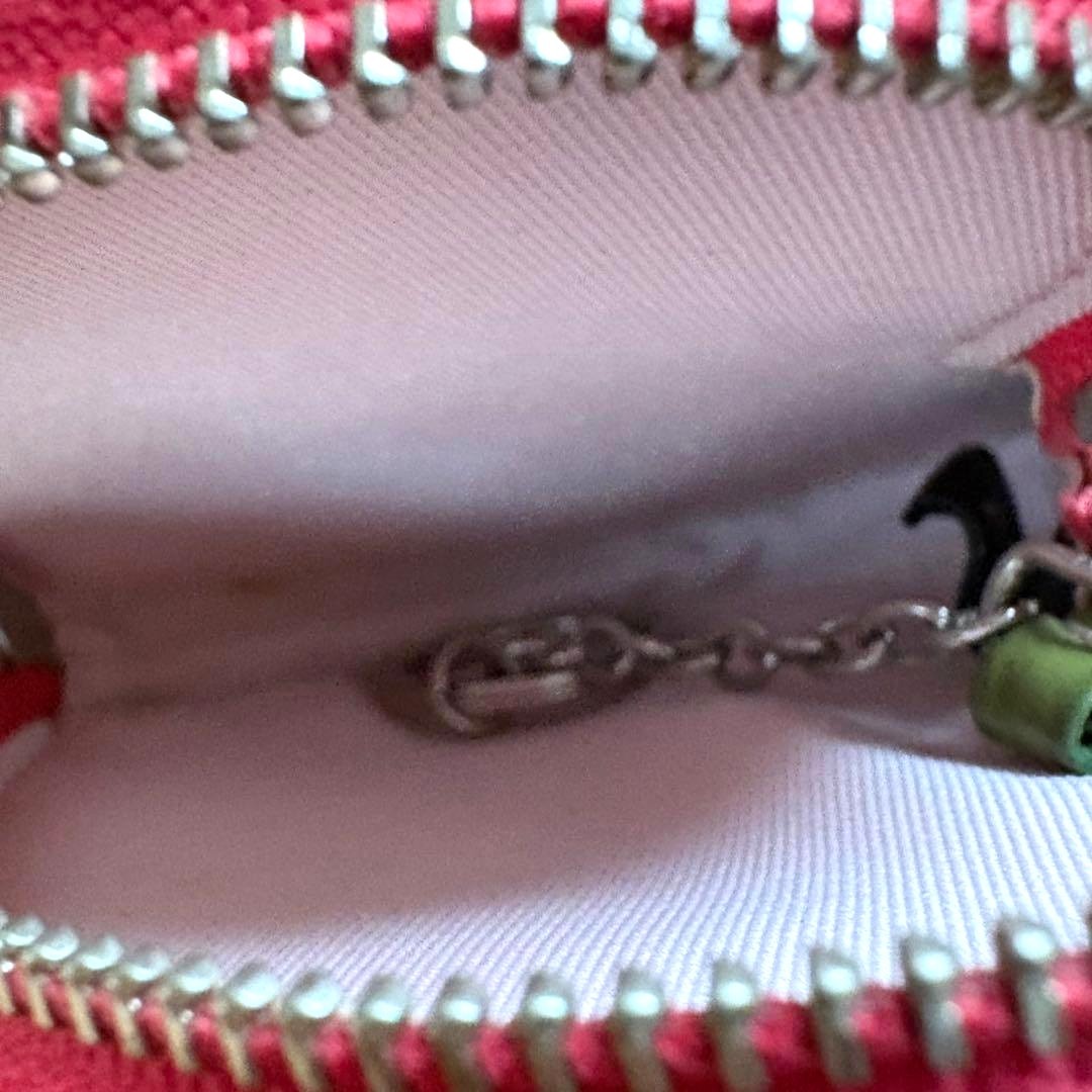 Vintage COACH Strawberry Coin Case Purse Charm Red Patent Leather Heart Shape