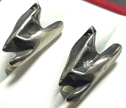 JORGEN JENSEN Denmark Pewter Cufflinks Modernist Abstract Design Men's Vintage