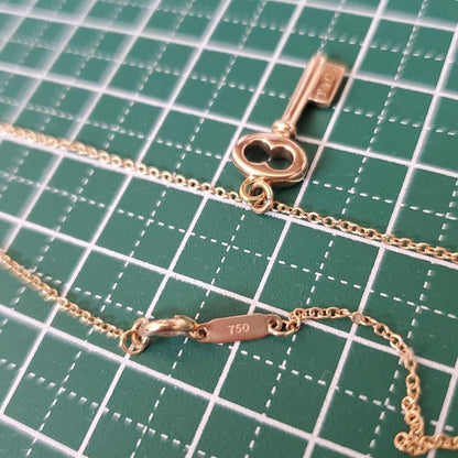 Tiffany & Co Modern Keys Oval Key Pendant Necklace 18K K18 Rose Pink Gold 750