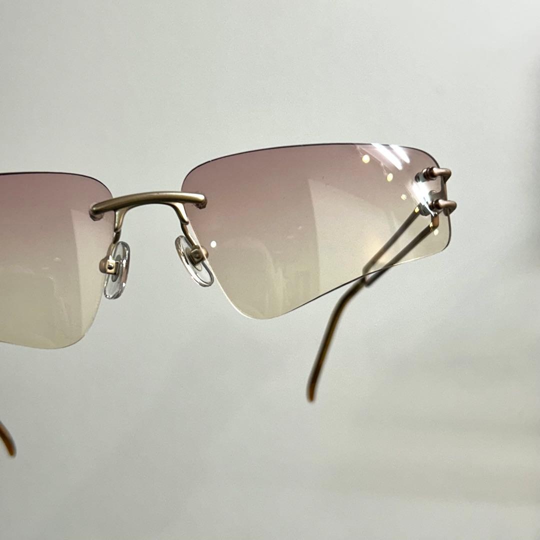 Alexander McQueen Authentic 42-0030 VTG Rimless Sunglasses Matte Brown Frame