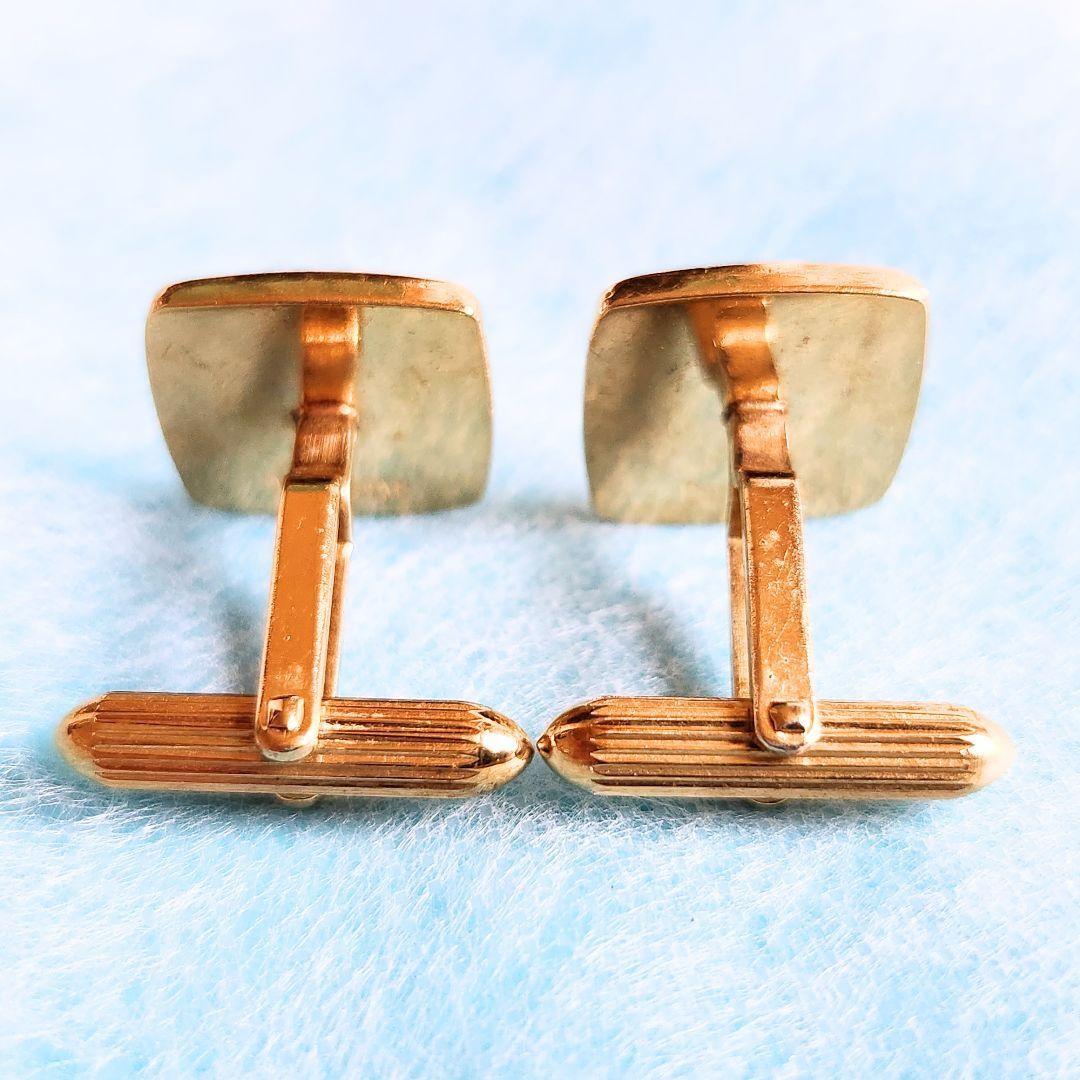 Burberrys Burberry Vintage Horseman Logo Gold Square Cufflinks Used Authentic