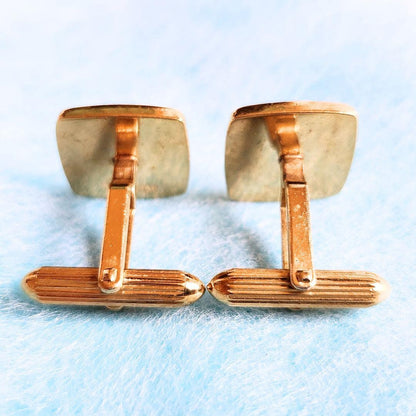 Burberrys Burberry Vintage Horseman Logo Gold Square Cufflinks Used Authentic