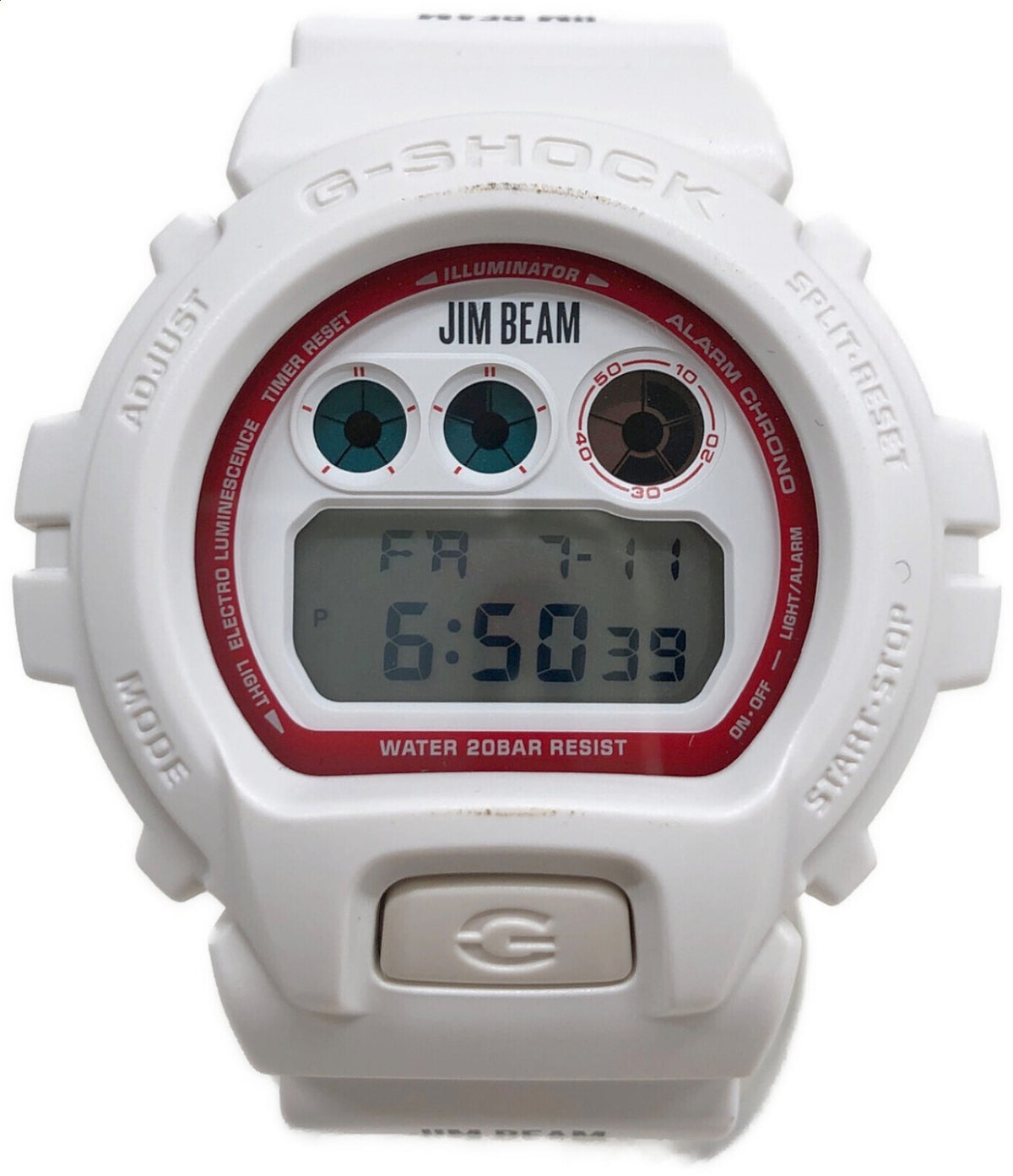 CASIO G-Shock DW-6900FS Jim Beam Digital Watch White Red Resin Mens Collab