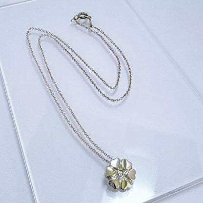 Tiffany & Co Silver 925 Crown of Hearts Necklace Pendant Paloma Picasso L 16.5in