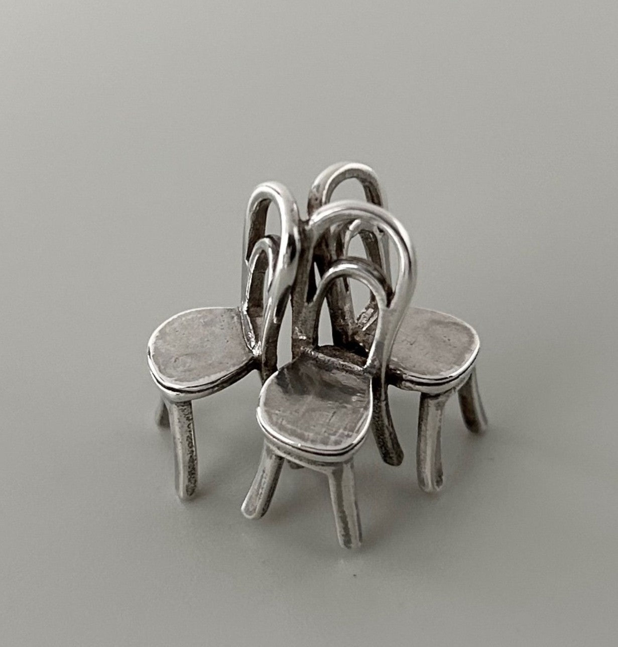 Vintage Georg Jensen # 211 Silver 925 Sunshine & Night Chair Pendant Top Charm