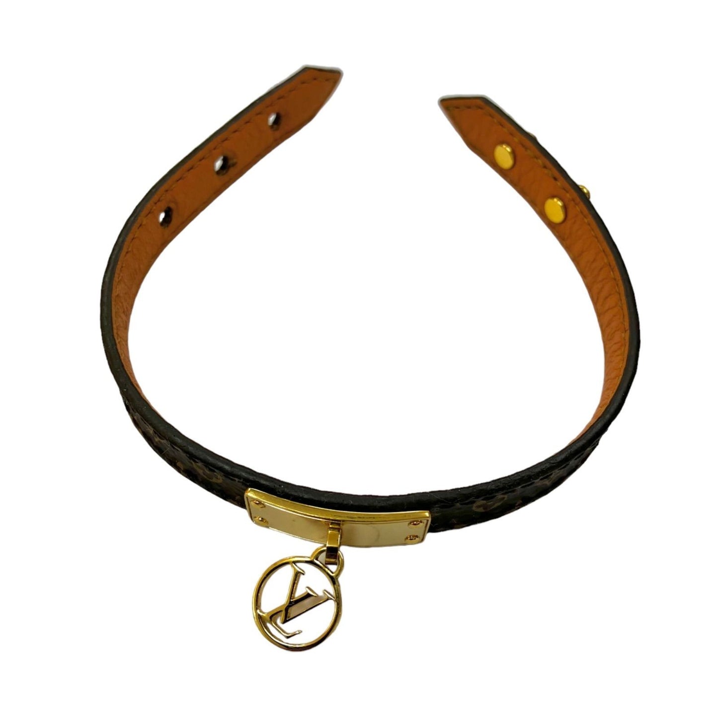 Excellent LOUIS VUITTON Logomania Bracelet LV Circle M4150 Used Japan Authentic