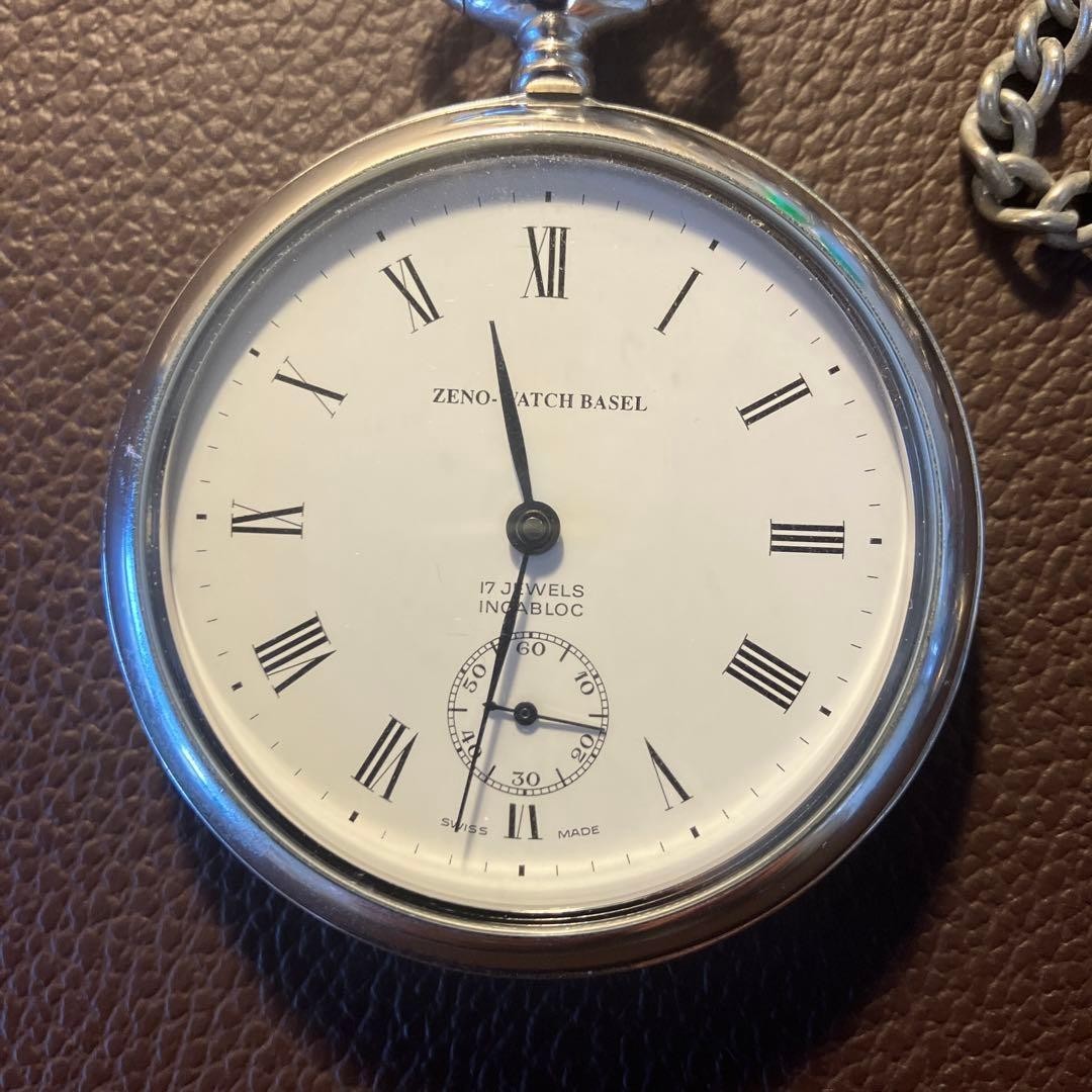 Zeno Watch Basel Incabloc Hand Wind Pocket Watch with Stand Swiss Movement Usee