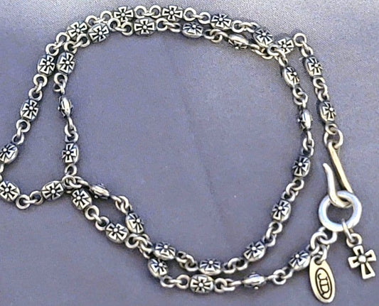Justin Davis Tiny Cross Chain Necklace 40cm15.7in Sterling Silver 925 Used JAPAN